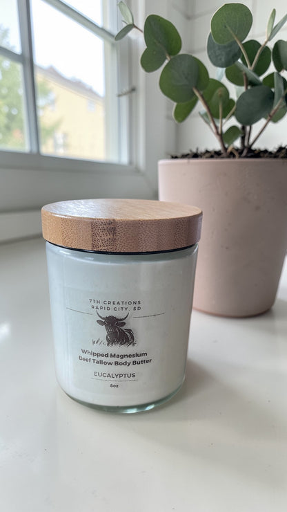 8oz Magnesium Whipped Beef Tallow Body Butter